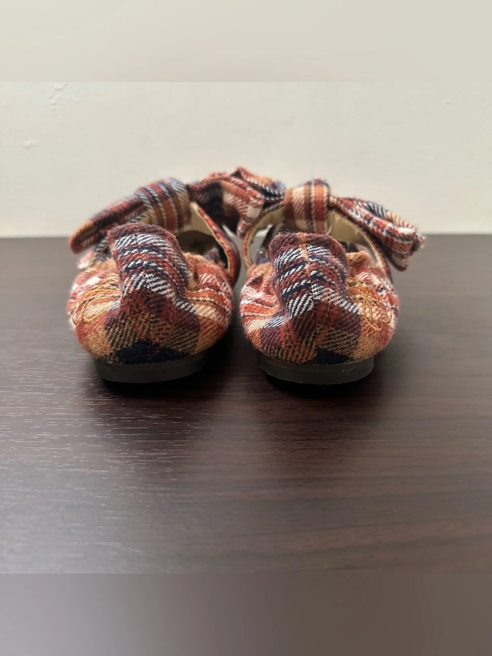 Sam Edelman Plaid Bow Mary Jane Felicity Slip-On Flat Round Toe Shoes Girl 2 New
